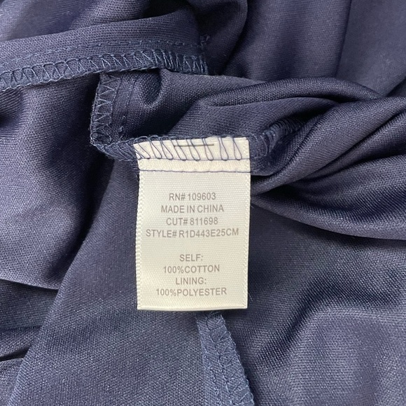 Chris McLaughlin Ruffle Eyelet Cotton‎ Dress in Navy Size 16 - Picture 3 of 4